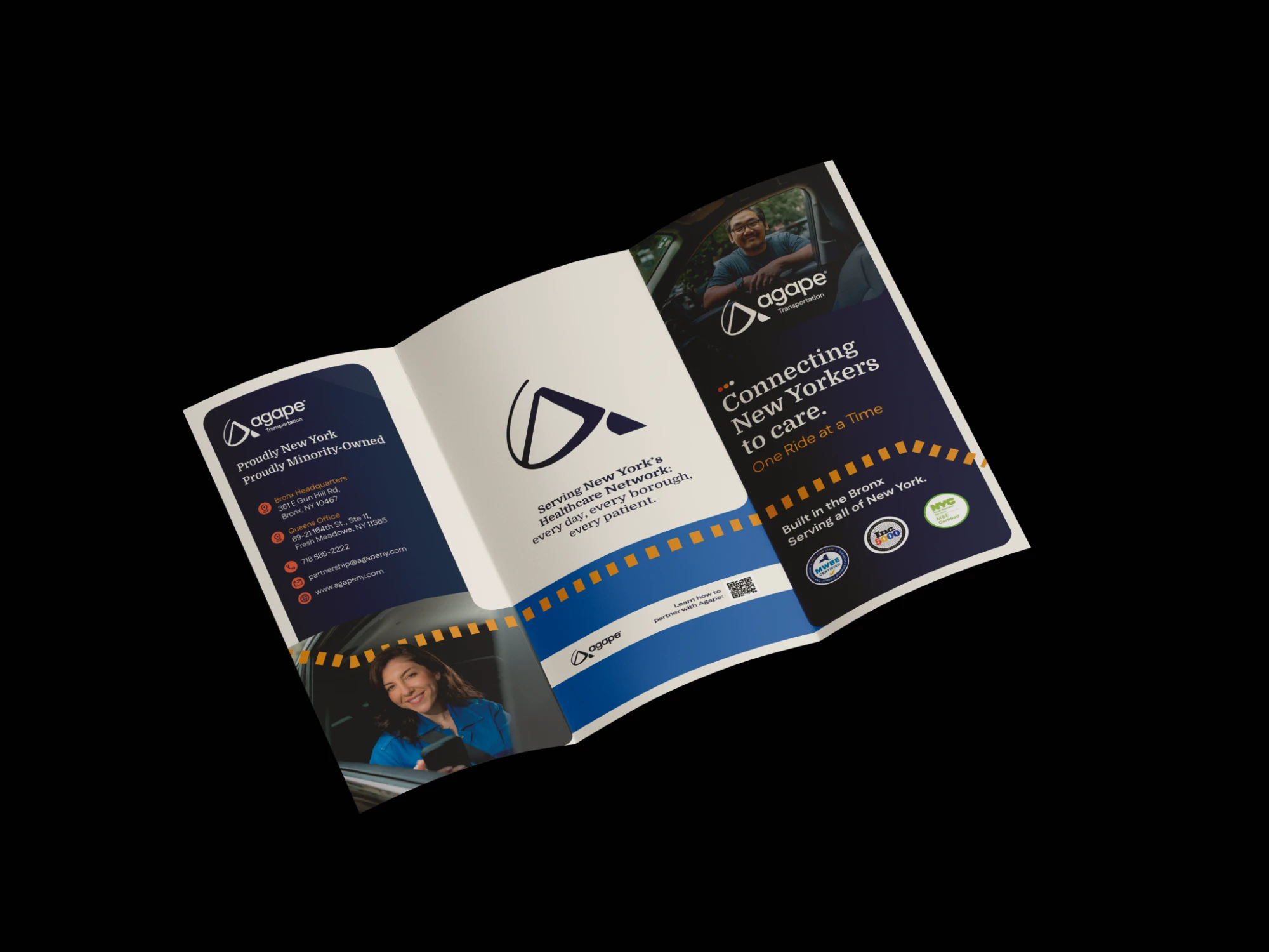 Agape, partner trifold brochure