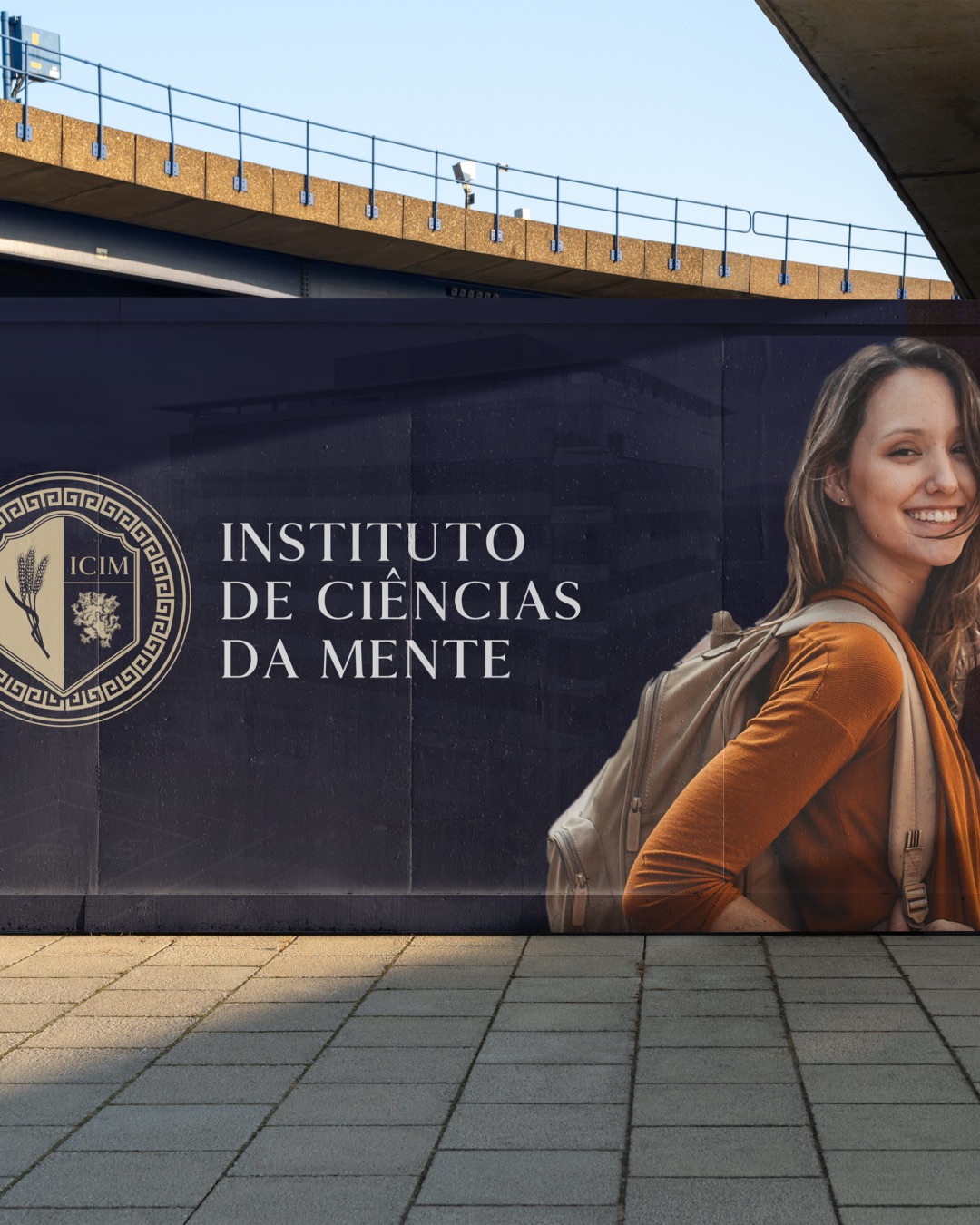 Institute CIM — outdoor billboard with crest